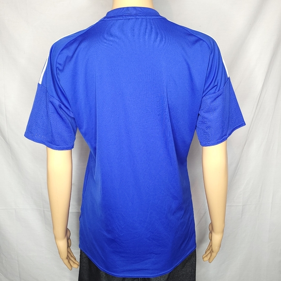 ADIDAS BLUE/WHITE STRIPE WOMEN'S SOCCER JERSEY TEE EUC SMALL - Picture 7 of 10